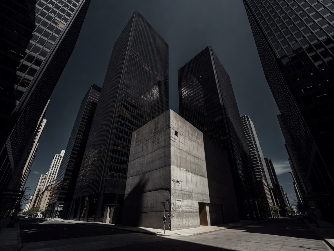 High contrast urban architecture demonstrating scale and power